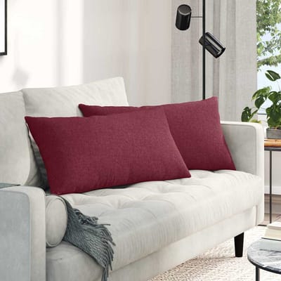 vidaXL - Zitkussens - 2 - st - Stof - Wijnrood - 80 - x - 40 - cm