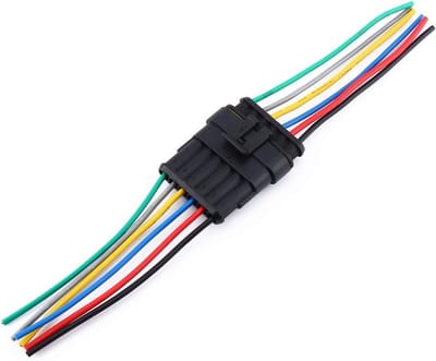 Waterdichte Elektrische Connector - 6 Pin Stekker - Draadverbindingen Maken - Met 10 cm Draad - 6 Pin - Diverse Kleuren