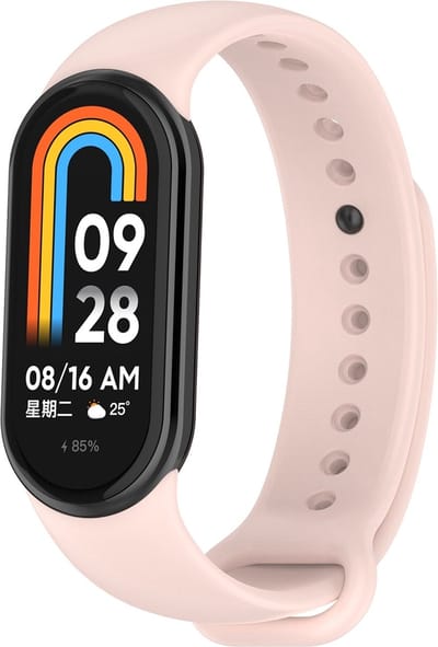 By Qubix - Siliconen bandje - Lichtroze - Geschikt voor Xiaomi Smart Band 8 / 9 / 10
