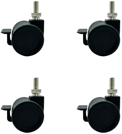 Zwenkwielen met Rem - Nylon Wielen 38mm 360 Graden - Multifunctionele Wielen - Set van 4 Stuks