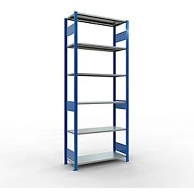 Legbordstelling MULTIplus150 - 5 legborden - L 1000 x B 400 x H 2500 mm - draagvermogen 150 kg - gentiaanblauw RAL 5010