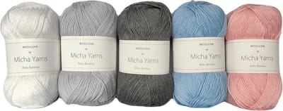 Bollen Bundel - 70% bamboe 30% katoen haakgaren - 5 bollen pakket - 5 x 50gram - Baby Pastel (007) - Baby Bamboo - Micha Yarns