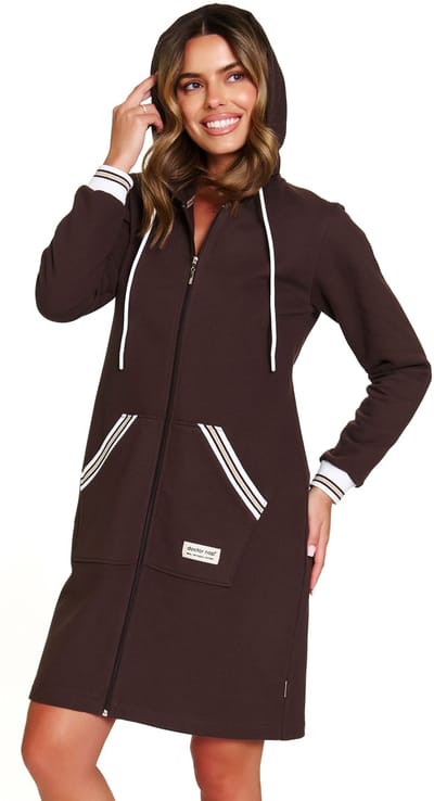 Doctor Nap Katoenen Badjas Dames Rits DN Brownie SMZ.4508 36 / S
