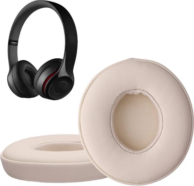 kwmobile 2x oorkussens geschikt voor Beats Solo 2 Wireless / Solo 3 Wireless - Earpads voor koptelefoon in beige