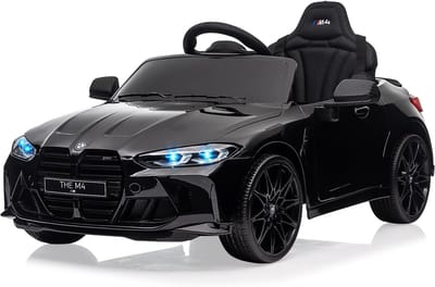Elektrische Kinderauto 12V met Afstandsbediening - Sportauto voor Kinderen 3 tot 8 Jaar - Met Bluetooth, Muziek, LED Verlichting & Soft Start - Zwart
