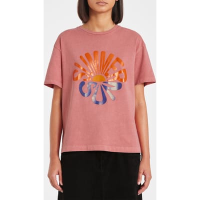 Paul Smith Womens Ss Tshirt Summer Sun Powder Pink Maat: S | Tops Outlet | Dames | Roze