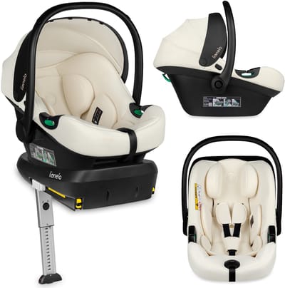 Lionelo Astrid i-Size SET – Autostoeltje 40–87 cm + ISOFIX-Basis – ADAC Getest – R129 i-Size – Memory Foam – Verstelbare Hoofdsteun – Zijdelingse Bescherming – Dri-Seat – Lichtgewicht – Universeel Compatibel