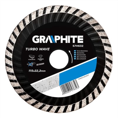 Graphite 57H632 Diamantschijf 115x22x6,0x2,4mm, Turbo Wave, MPA EN13236