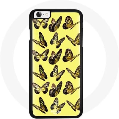 Coque Iphone 4 - Papillons - Multicolore - Souple - Protection contre les chocs - Noir pur