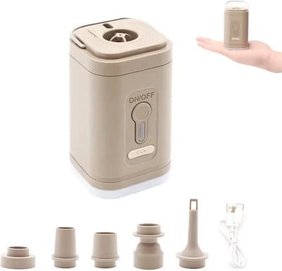 AESLY® Draagbaar Elektrische Luchtpomp - Draadloze Luchtcompressor - Inflator/Deflator Pompen Voor Opblaasbare Kussens - Luchtbedden - Boot - Camping - Zwemring - Met Verlichting - Oplaadbaar