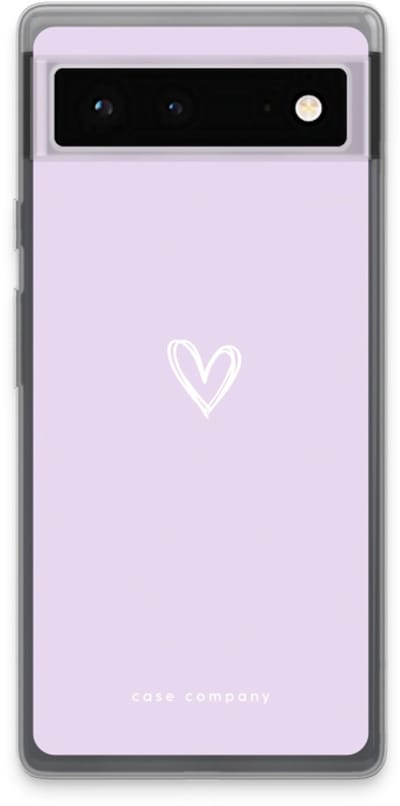 Case Company® - Hoesje geschikt voor Google Pixel 6 hoesje - Klein hartje paars - Soft Cover Telefoonhoesje - Bescherming aan alle Kanten en Schermrand