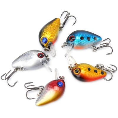 5 stuks 3 cm 3D Holografische Ogen Mini Vishengels Drijvend Micro Baars Aas Crankbait Dreggenhaak gray