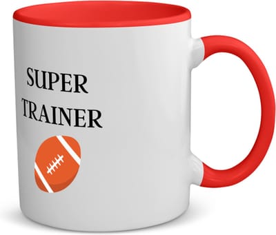 Akyol - super trainer koffiemok - theemok - roze - Sport - coach - rugby bal - trainer - geschenk - verjaardag - love gift - 350 ML inhoud