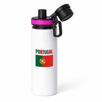 Hacebo® - Portugal vlag waterfles met draaidop roze - Portugal - reizigers - verjaardagscadeau - souvenir - vakantie - kado - gift - geschenk - water fles - 850ML