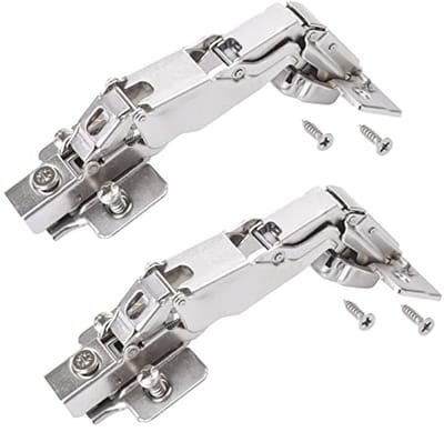 Breedhoekscharnier 165° Soft-close - 2 Stuks Hoekaanslag Scharnier met Montageplaat