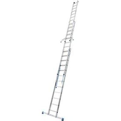 Multifunctionele ladder van aluminium 3 x 12 sporten, met trigon-dwarssteun
