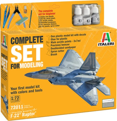Italeri Modelbouwpakket Vliegtuigen - 72011 F-22 Raptor USA Vliegtuig - Complete Set - Starter Kit Plastic - 1:72 - Modelbouw