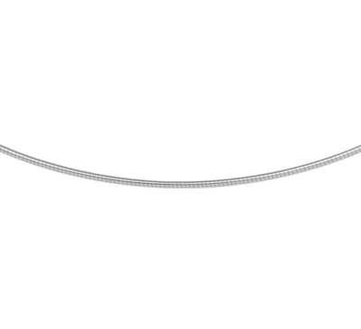 YO&NO - Ketting - Witgoud - Omega rond - 1,25 mm - 42 + 3 cm - 585 goud