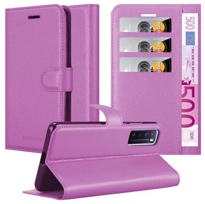 Cadorabo Hoesje geschikt voor Huawei NOVA 7 5G in MANGAAN PAARS - Beschermhoes met magnetische sluiting, standfunctie en kaartvakje Book Case Cover Etui
