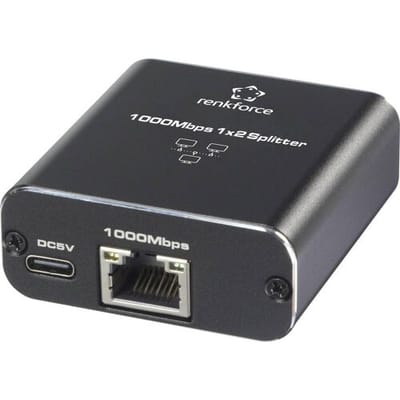 Renkforce RF-6739678 RF-GES-200 Netwerk switch RJ45 2 poorten USB-stroomverzorging