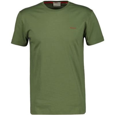 Gant T-Shirt Slim Contrast Logo Short Sleeve Dry Herb Green / male