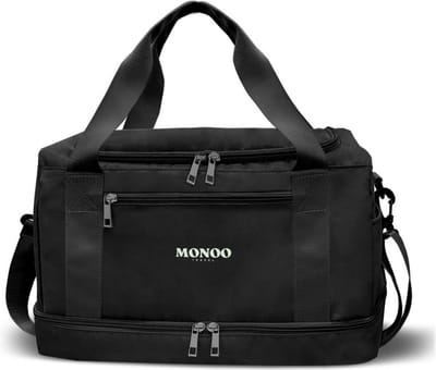MONOO Reistas Handbagage - 40x25x20cm - Weekendtas - Ryan Air Underseat - Sporttas - Schoudertas - Zwart
