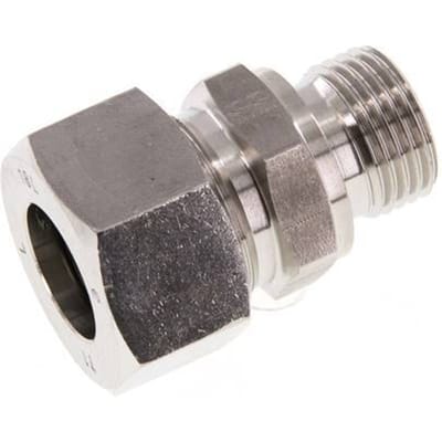 G 1/2'' Buitendraad x 18L RVS Rechte Snijring Koppeling 315 Bar DIN 2353 - FL2S-MC-ST-012G-18-L