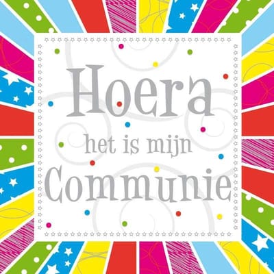 Communie Servetten Hoera - 20 stuks