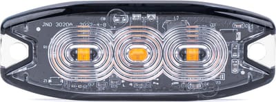 AMiO Stroboscoop Zwaailicht Slanke Amber Grillmontage Flitslamp 3x3W LED R65 R10 12/24V IP67 Oranje