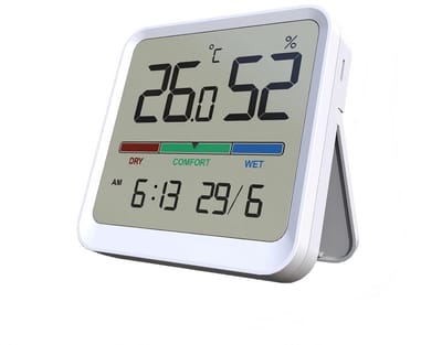 Nauwkeurige Digitale Thermometer en Hygrometer voor Binnen met Tijd en Datumweergave