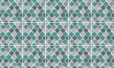 Plaktegels - Zelfklevende Tegels - 15x15 cm - Ulticool - Geometrische Figuren Groen Grijs - 15 stuks Decoratie Sticker Tegels - Plakfolie Tegelstickers - Wanddecoratie - Sticktiles - Badkamer - Keuken