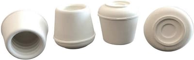 Daity Set van 4 antislip ronde rubberen voetjes - 2 -5 cm binnendiameter - geschikt voor stoelen - krukken en tafels - vermindert geluid en voorkomt krassen op de vloer (wit).