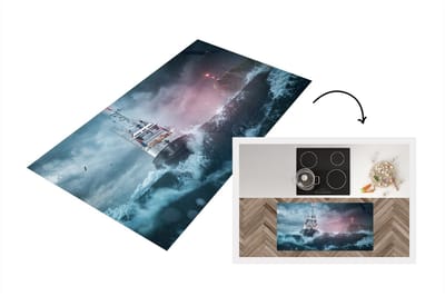 Keukenloper - Loper keuken - Zee - Boot - Storm - Vuurtoren - 120x60 cm - Keukenloper vinyl