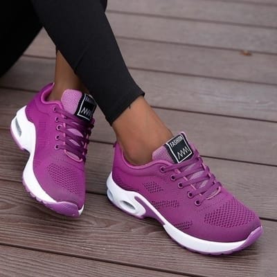 Chaussures de Sport d'Extérieur pour Femmes Chaussures de Course Décontractées Maille Respirante Plateformes à Semelles Épaisses Augmentant la Hauteur Chaussures Chaussettes pour Femmes 40 violet