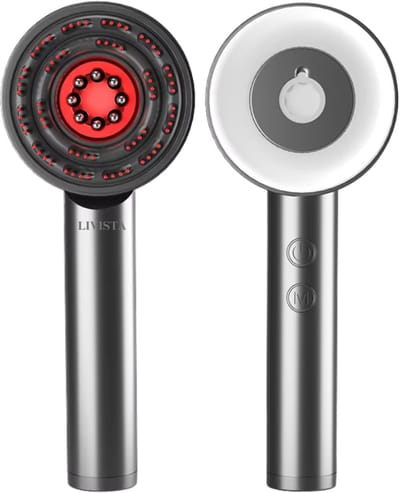 Livista® - Hoofdhuidmassager – Roodlichttherapie-apparaat – Elektrische Hoofdmassager – Haarolie Applicator – Hoofdhuid Massageborstel – Ontspanning en Haarverzorging - Grijs
