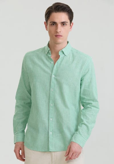 Felix Hardy Overhemd - Overhemden - Katoen Linnen Heren Groen - 2Xl