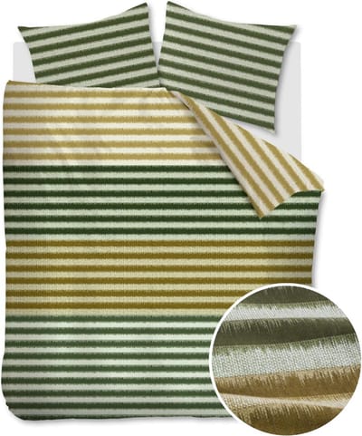 Beddinghouse Misha Dekbedovertrek - Groen - 260 x 200/220 cm + 2x 60 x 70 cm