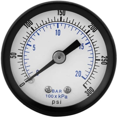 Dailygoods- Drukmeter 0-20bar/0-300psi - Mini Drukmeter - Brandstof Drukmeter - Water Drukmeter - 1/8" BSPT Aansluiting - Schokbestendige Behuizing - Drukmeter Voor Brandstof