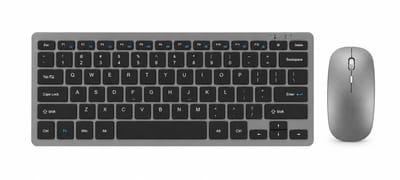 APO Electronics® AirKeys S1 - Draadloos Toetsenbord en Muis Set - Bluetooth + USB - Stil Typen - Ultradun Design - Compact Keyboard - Tot 5000 DPI - Geschikt Voor Windows & Mac - Grijs