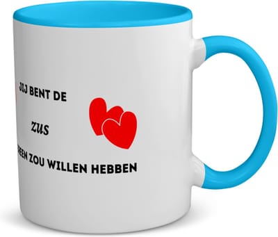 Akyol - jij bent de zus die iedereen zou willen hebben koffiemok - theemok - blauw - Zus - geweldige zus - liefste zus - verjaardag - cadeau - kado - bedankje - geschenk - 350 ML inhoud