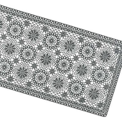 Unique Living | tafelloper amira vinyl 40x150cm dark grey