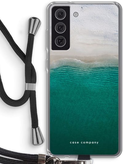 Case Company® - Hoesje met koord geschikt voor Samsung Galaxy S21 FE hoesje met Koord - Stranded - Telefoonhoesje met Zwart Koord - Bescherming aan alle Kanten en Over de Schermrand