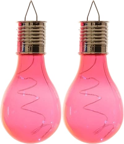 Lumineo Lampbolletje - 8x stuks - LED - rood - solar verlichting - 14 cm - tuinverlichting
