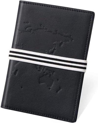 Famanu - Paspoorthoes met RFID-blokkering, ruimte voor ID en creditcards, roze, 17.5×11 cm