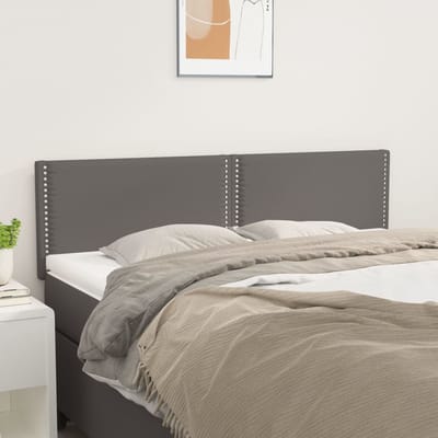 vidaXL - Hoofdborden - 144x5x78/88 - cm - kunstleer - grijs