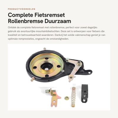 Dailygoods- Fietsremset Duurzaam Staalmateriaal - Rollenrem - Eenvoudige Installatie - Slijtvaste Prestaties - Geschikt voor Fietsen/Mountainbikes - Efficiënte Warmteverspreiding - Remset