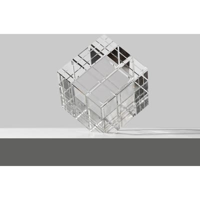 Creatieve Kunst Rubik's Kubus Kleine Ornamenten Glas Licht Luxe Woonkamer Kantoor TV-meubel Bureau Entree Huisdecoratie White Transparent - Large gray