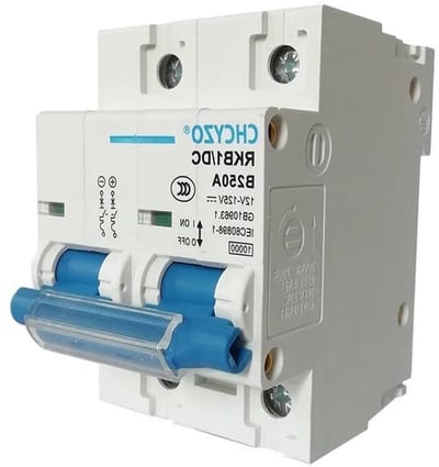 Miniatuur stroomonderbreker - DC schakelaar - Elektrische veiligheid - Versterkte bescherming - 63A - Zwart