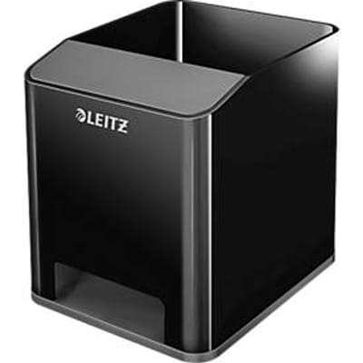 Pennenhouder Leitz WOW Sound, 1 vak, smartphonevak met geluidsversterking, zwart