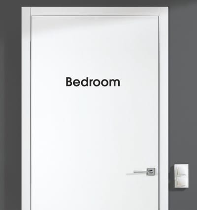 Deursticker - Bedroom - Zwart 17x3